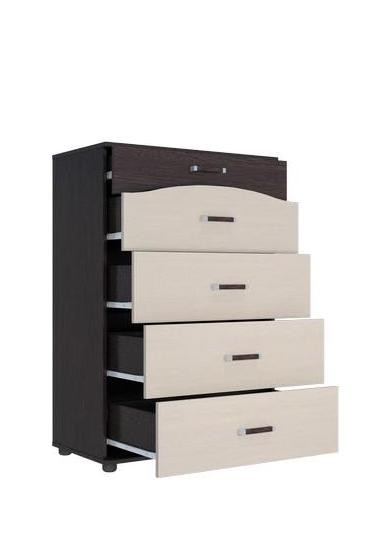 Комод Вега К-01 Венге/Дуб Молочный (Ш-750 × В-1120 × Г-417 мм)