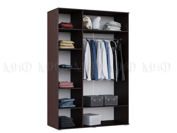 Шкаф 3-х Створчатый Афродита МДФ Венге/Белый Глянец (Ш-1500 × В-2236 × Г-524 мм)