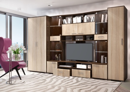 Гостиная Орхидея Кантерберри \Сонома (Ш-2150 х В-2054 х Г-542 мм)