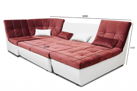 Диван Угловой Коста-Рика ППУ (Ш-3300 х Г-1800 х В-1020 мм)/Разные Цвета